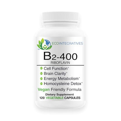 Riboflavina pura B2-400 400 mg 120 cápsulas veganas BioInnovations