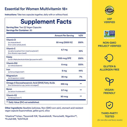 Factores de suplemento del multivitamínico Ritual para mujeres