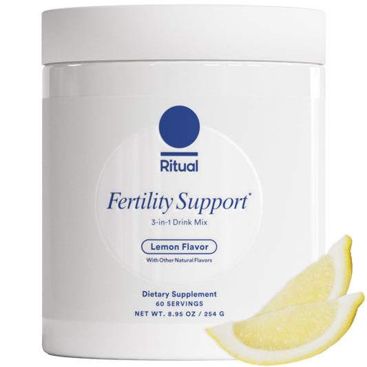 Ritual suplemento fertilidad 3 en 1 bebida en polvo sabor limón