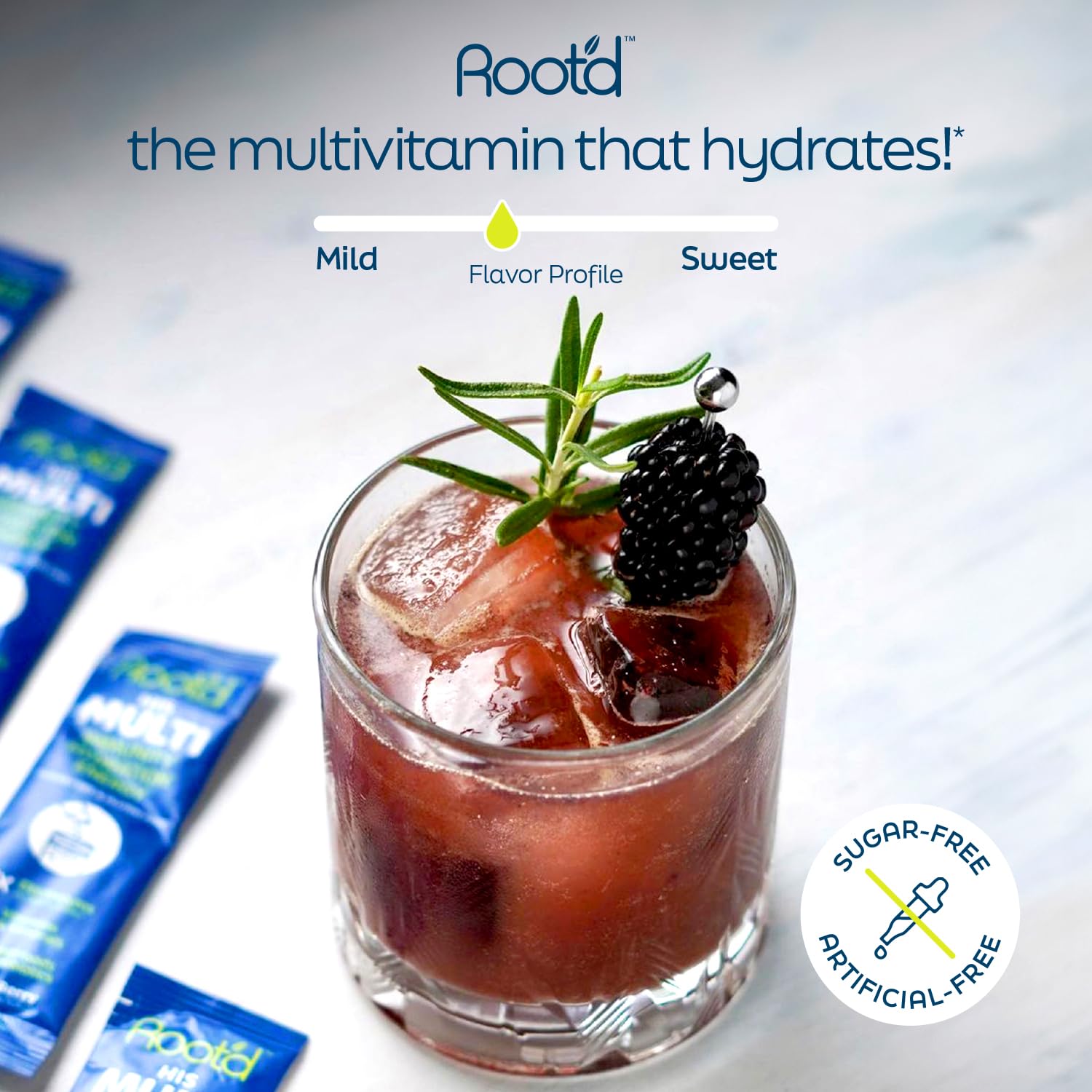Root'd multivitamínico sin azúcar.