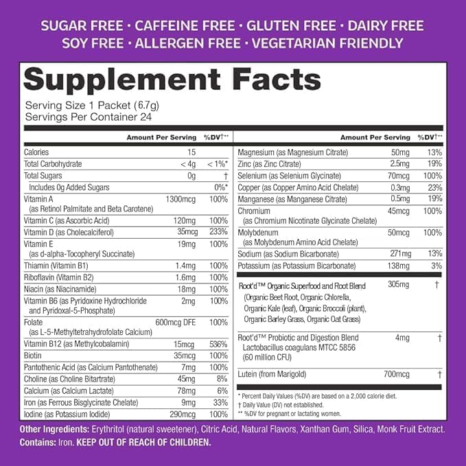 Root'd multivitamínicos probados por terceros