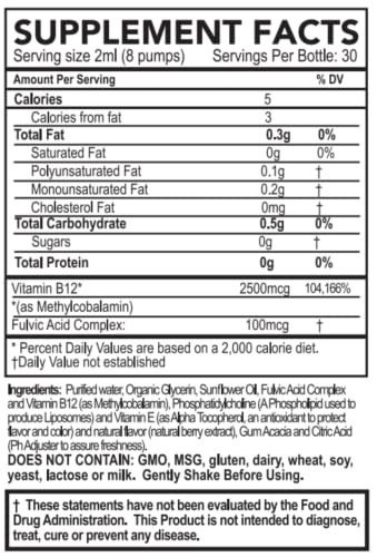 Sabor a baya vitamina b12 líquida Purality Health