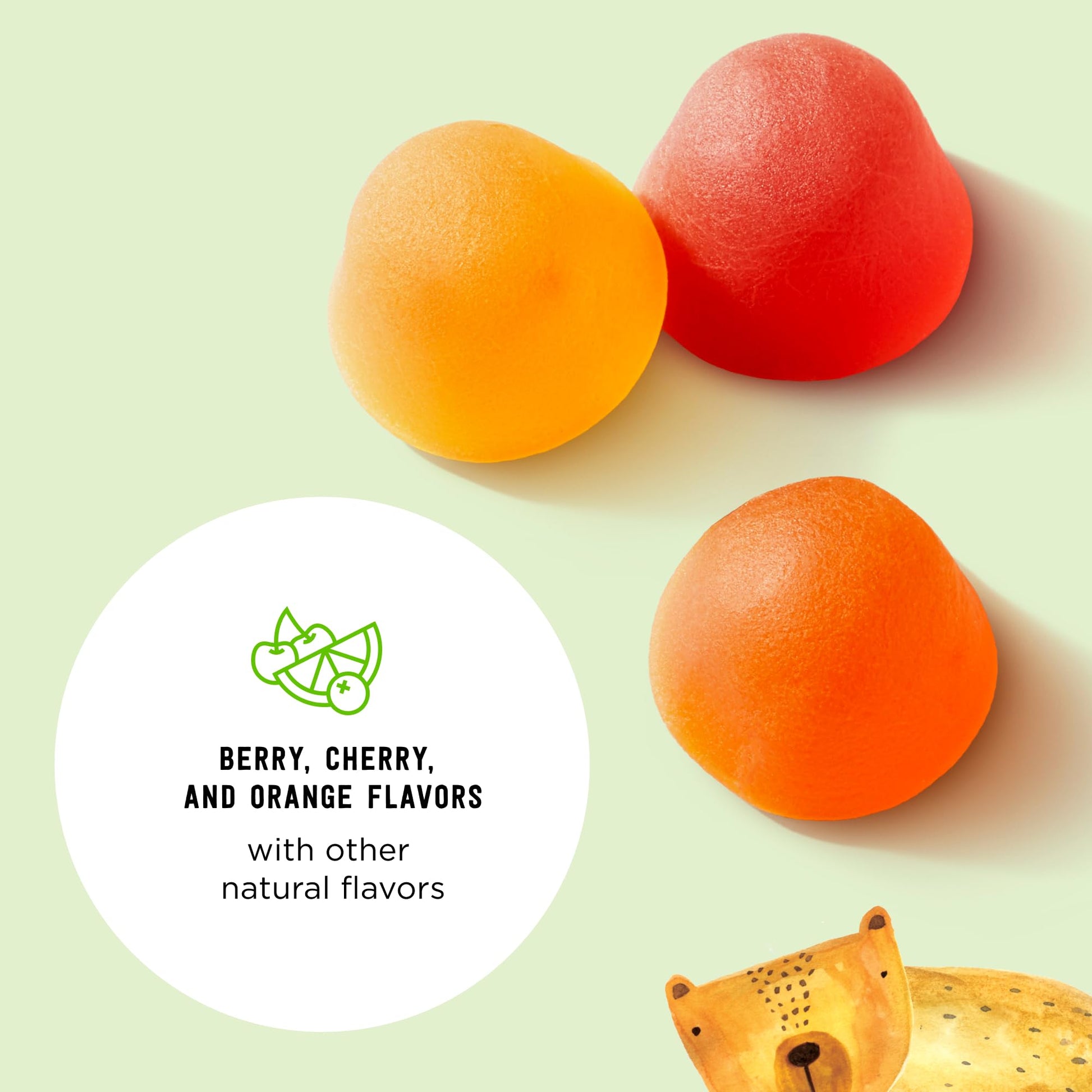Sabor a bayas, cereza y naranja en gomitas