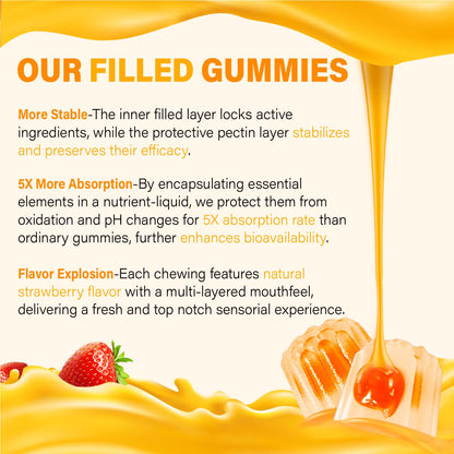 Sabor a fresa gomitas vitamina c liposomal sin azúcar Tcemundry