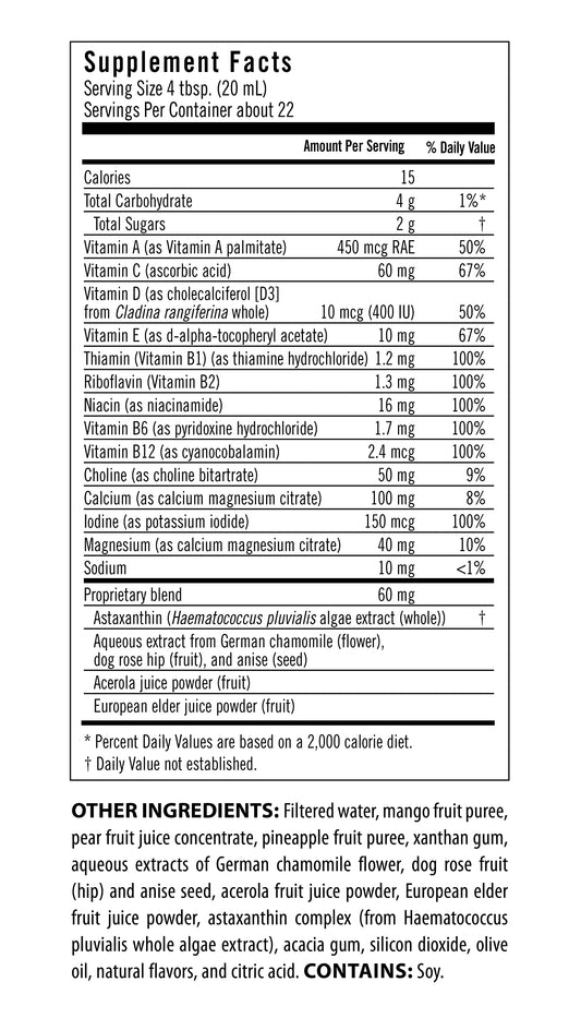 sabor multivitamínico líquido Flora
