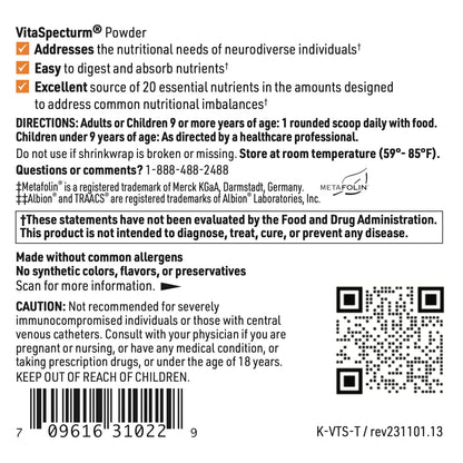 Sabor tropical multivitamínico Klaire Labs VitaSpectrum para niños