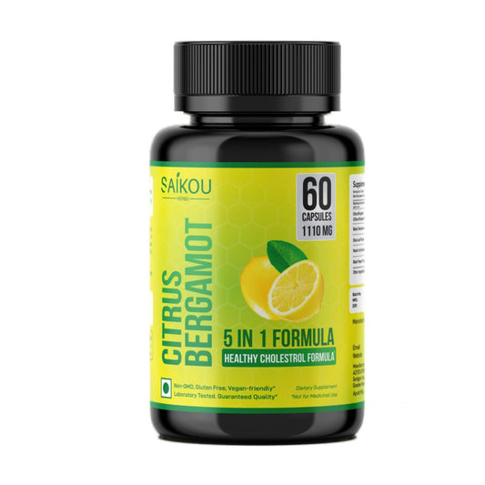 Frasco suplemento Saikou Herbs Citrus Bergamot 1110mg 60 cápsulas