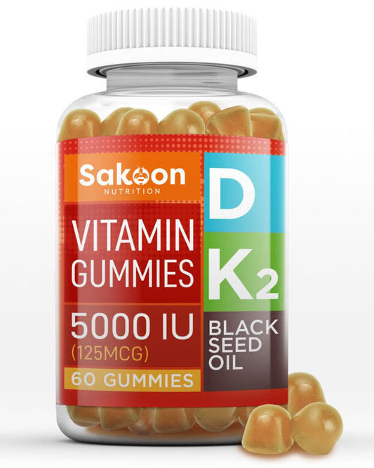 Sakoon Nutrition gomitas vitamina D3 K2 con aceite de semilla negra