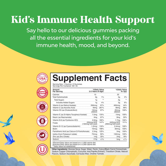 soporte de salud inmune para niños en vitaminas
