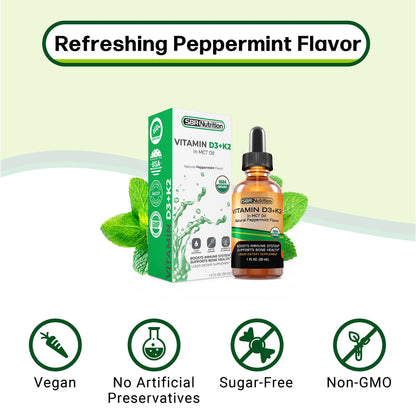Packaging gotas vitamina D3 K2 sabor menta SBR Nutrition