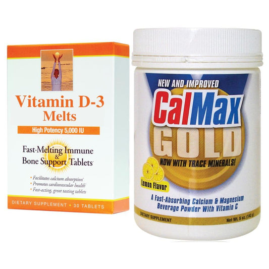 SelfCare+ Dr Newton's Vitamin D3 tabletas rápidas y CalMax Gold polvo bundle