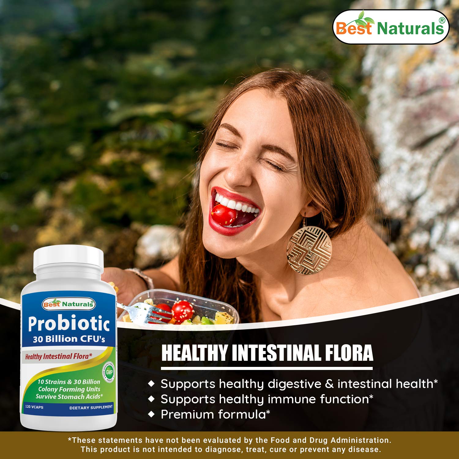 Sello calidad GMP FDA suplemento Best Naturals probiótico