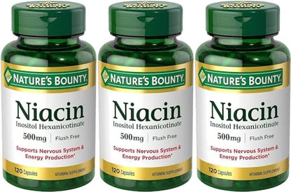Set 3 frascos Niacina sin enrojecimiento Nature's Bounty