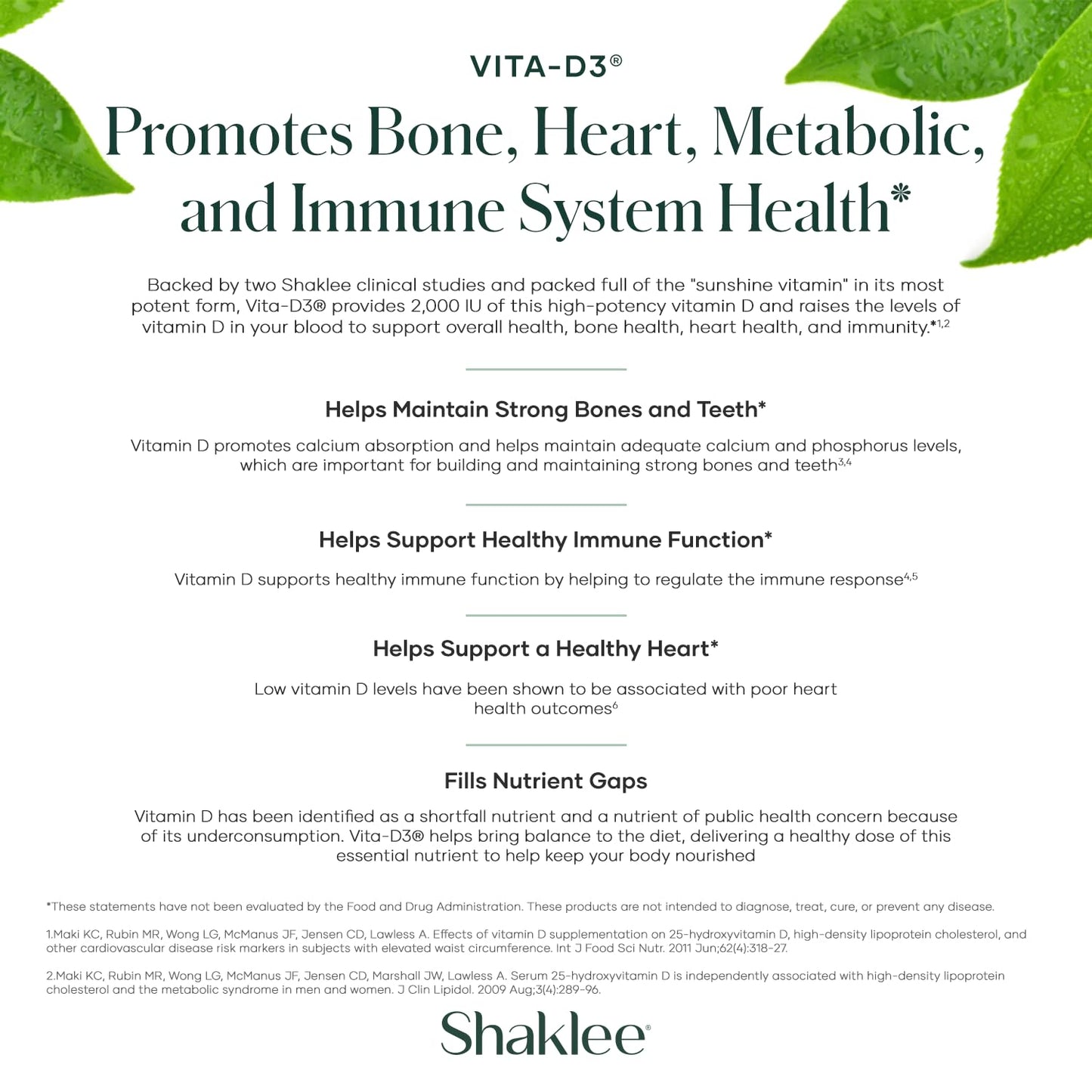 Shaklee vitamina D3 alta potencia para salud cardíaca e inmune