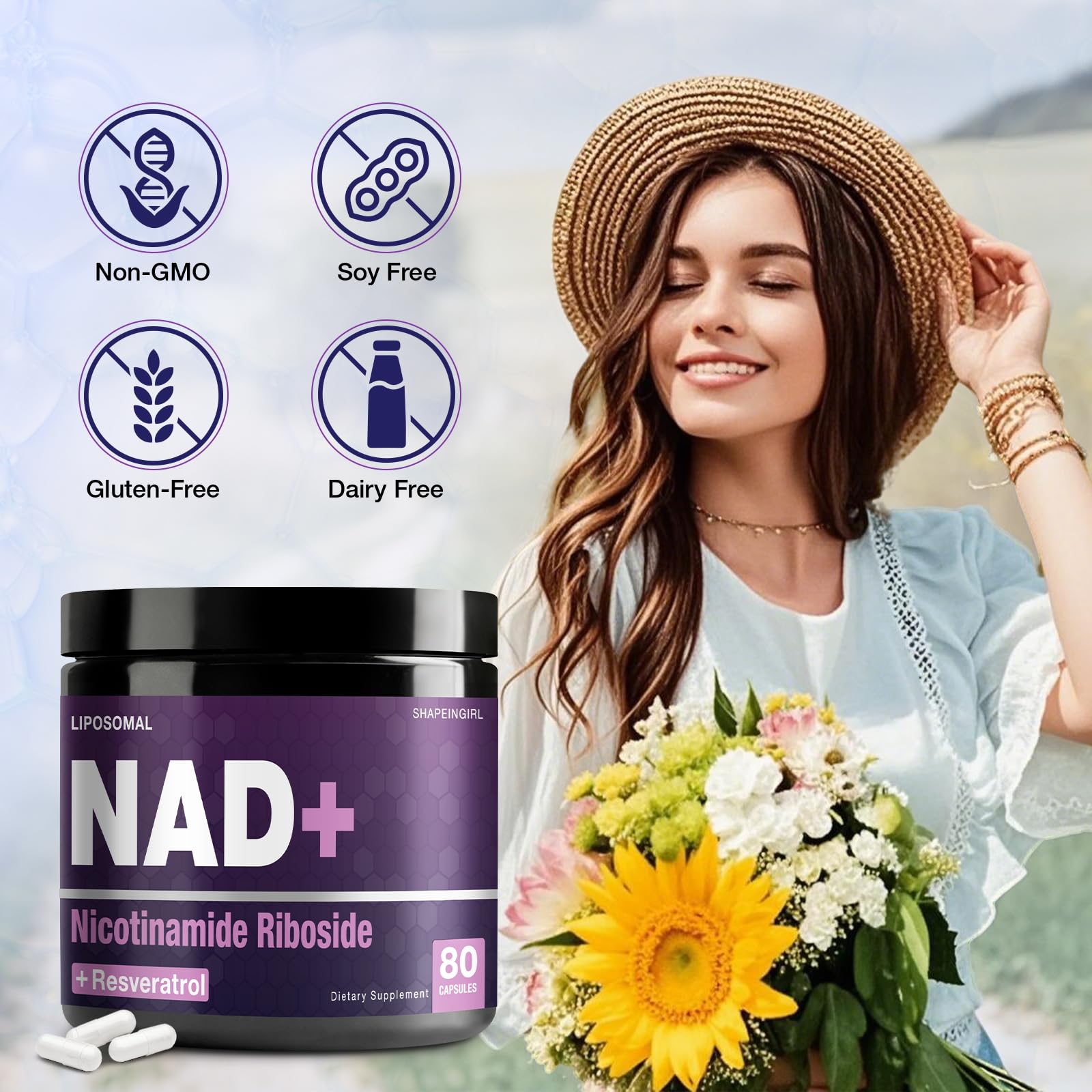 SHAPEINGIRL suplemento NAD+ apoyo cardiovascular y cerebral