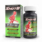 Shot-B multivitamínico botella y caja con vitaminas