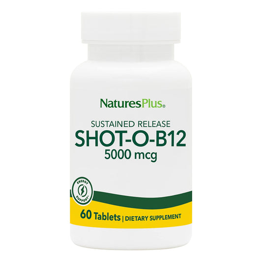 Shot-O-B12 metilcobalamina 5000 mcg 60 tabletas vegetarianas Natures Plus