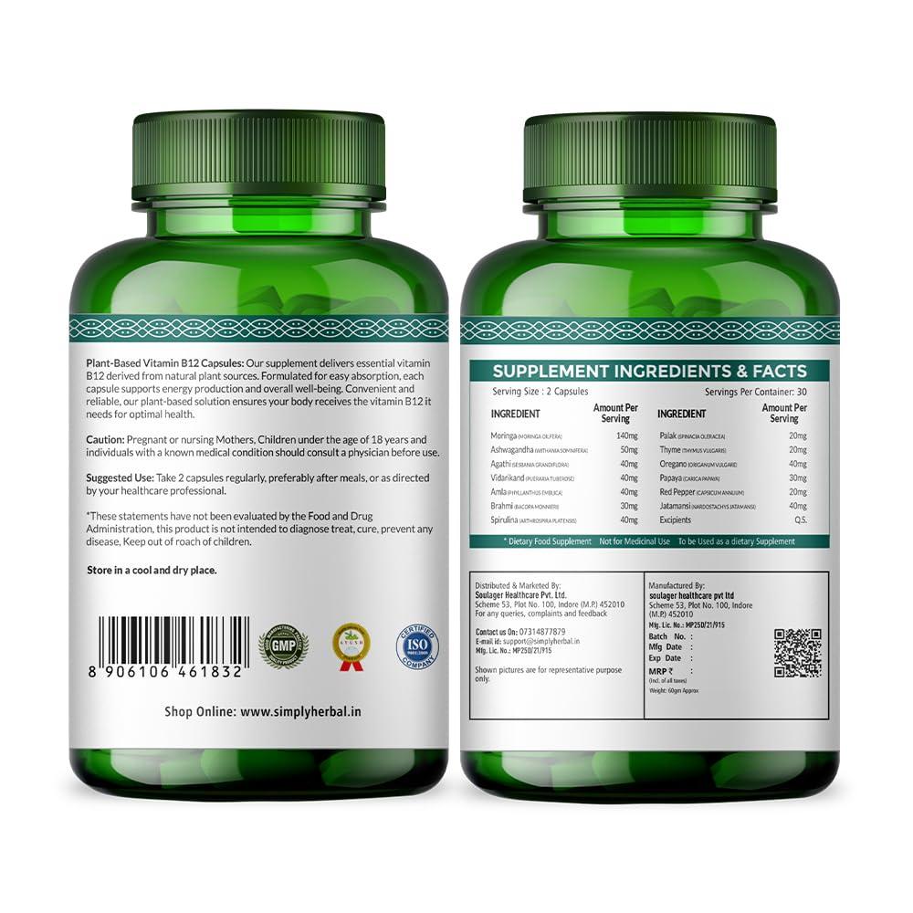 Cápsulas Simply Herbal apoyando función cerebral