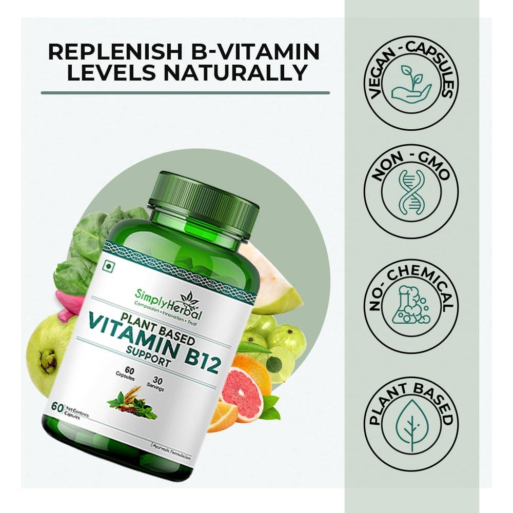 Envase Simply Herbal suplemento de vitamina B12