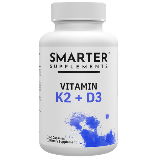 Smarter Supplements botella vitamina D3 K2 5000 UI con Calcio