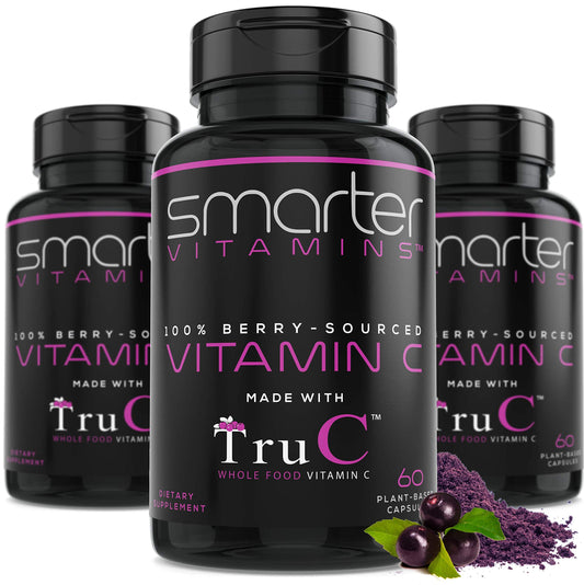 SmarterVitamins suplemento vitamina C alimentos enteros 180 cápsulas pack 3