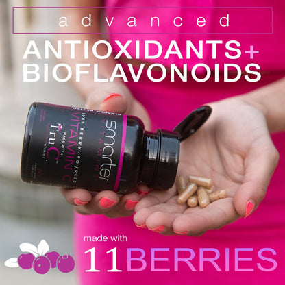 Etiqueta frontal suplemento SmarterVitamins vitamina C alimentos enteros