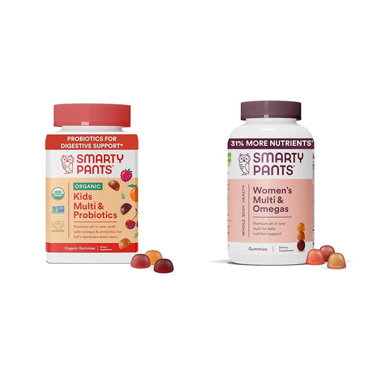 SmartyPants gomitas orgánicas multivitamínicas para niños y mujeres paquete
