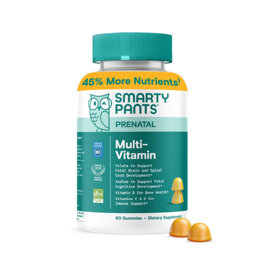SmartyPants vitaminás prenatales gomitas multivitaminas mujer azul