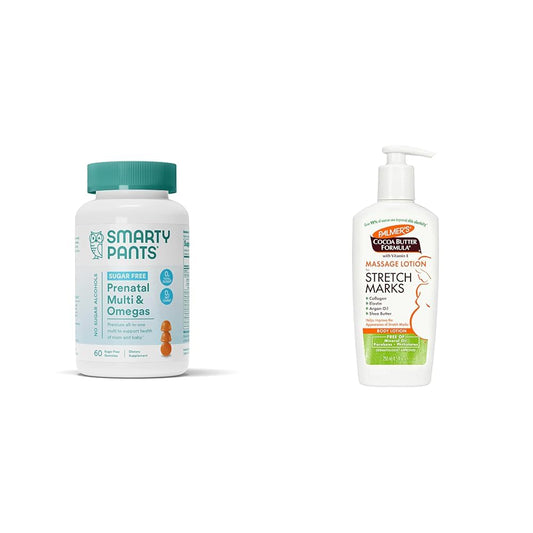 Frasco vitaminas prenatales SmartyPants sin azúcar con 19 nutrientes