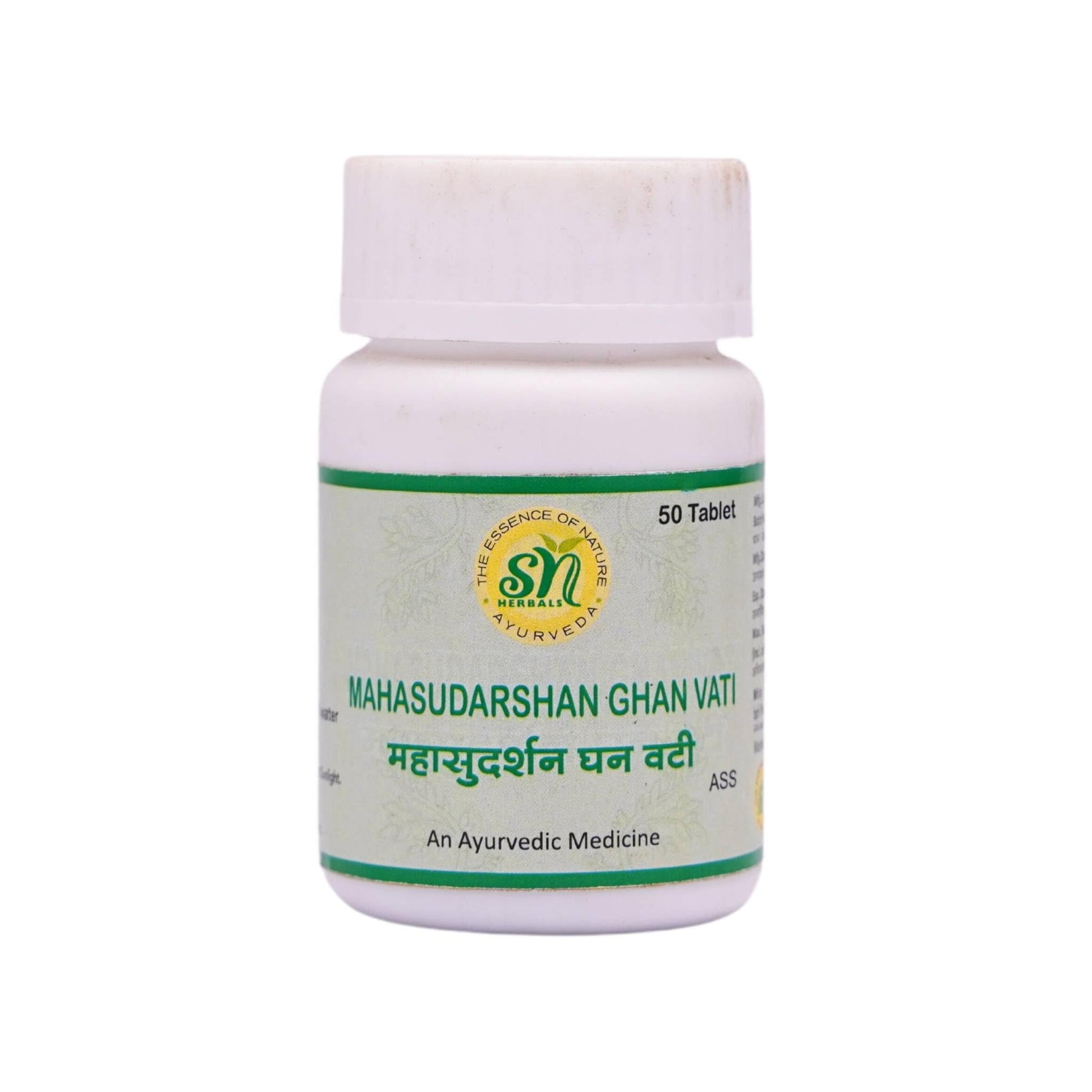 Frasco de SN Herbals Mahasudarshan Ghan Vati suplemento herbal