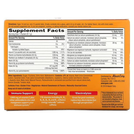 Sobres efervescentes vitamina C sabor frambuesa Emergen-C sin cafeína