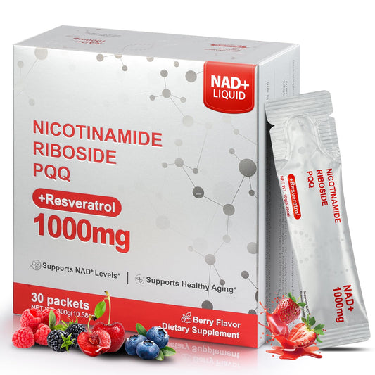 Sobres líquidos Kaseano NAD+ 1000mg, energía y salud