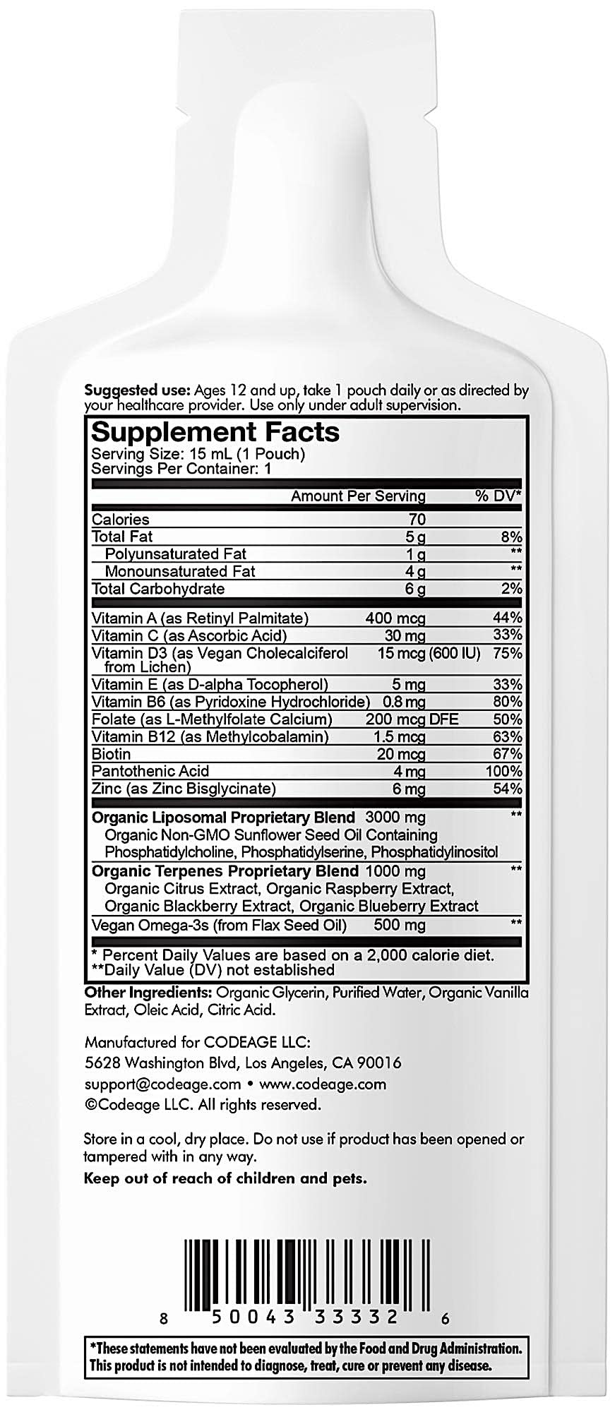 sobres multiuso multivitamínico adolescentes