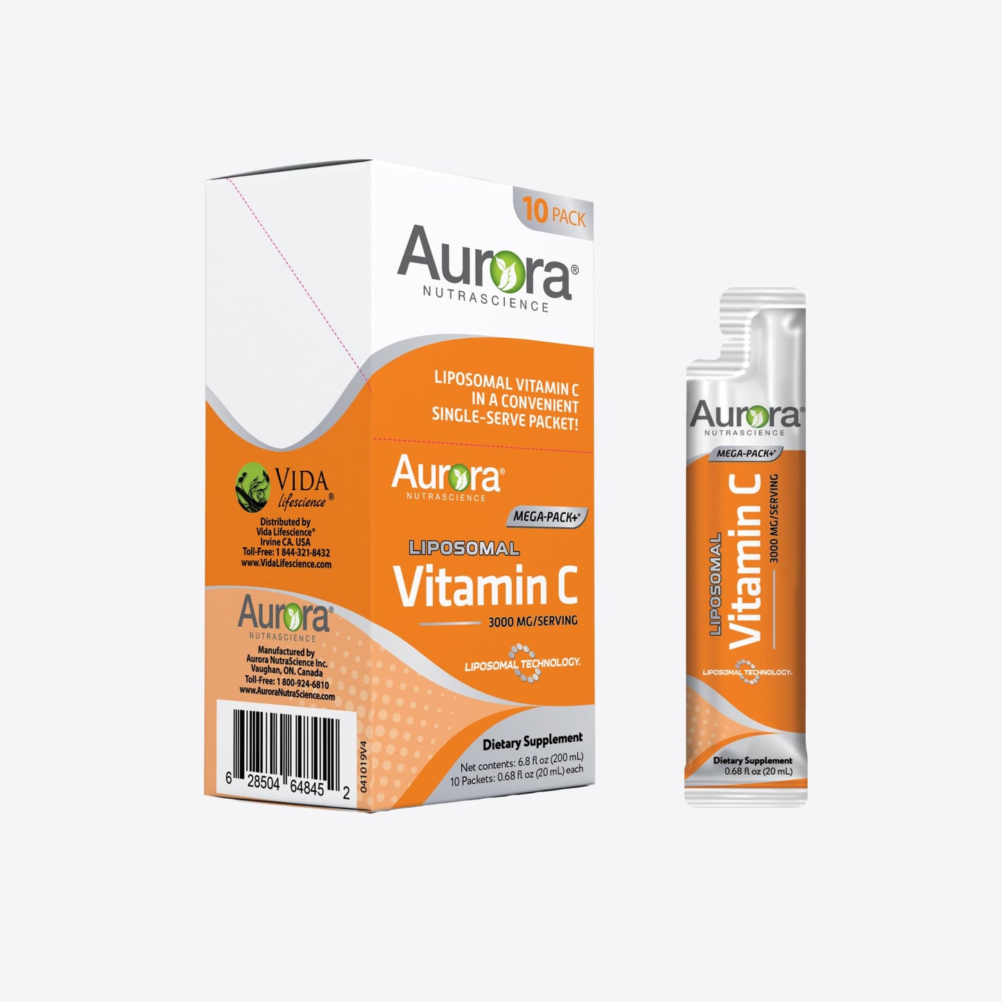 Sobres paquete Aurora Nutrascience vitamina c liposomal