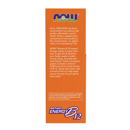 Sobres de vitamina b-12 now foods para energía rápida