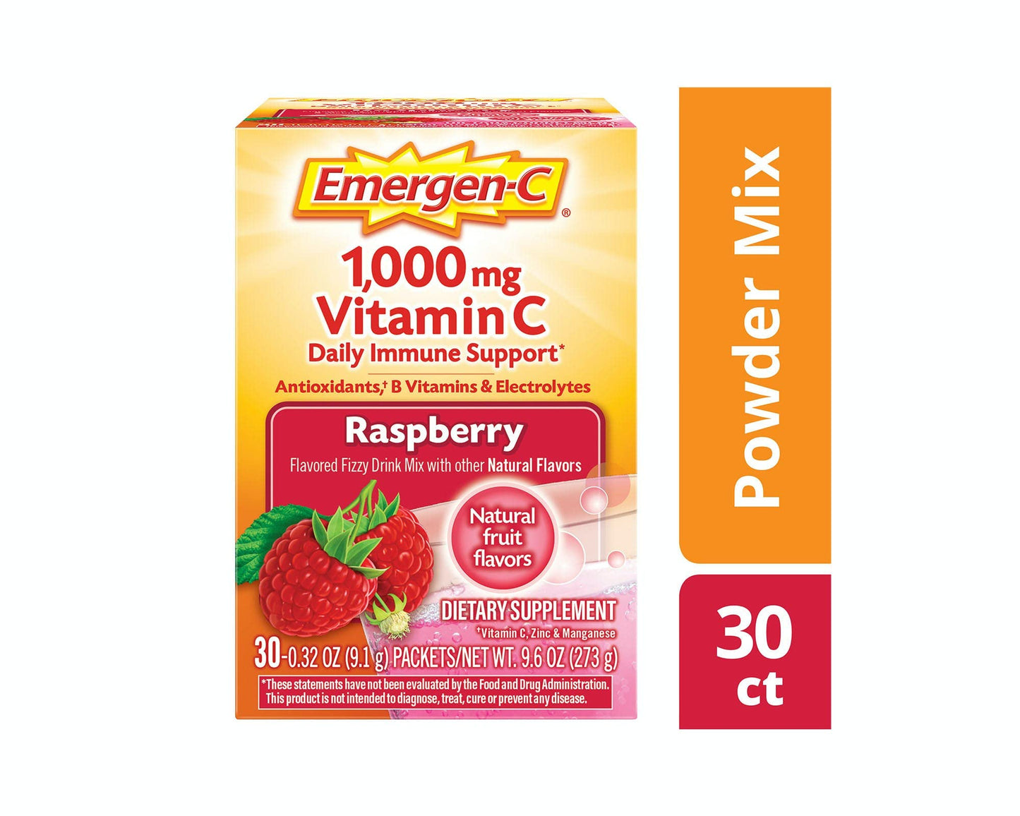 Sobres de vitamina C sabor frambuesa para salud diaria Emergen-C