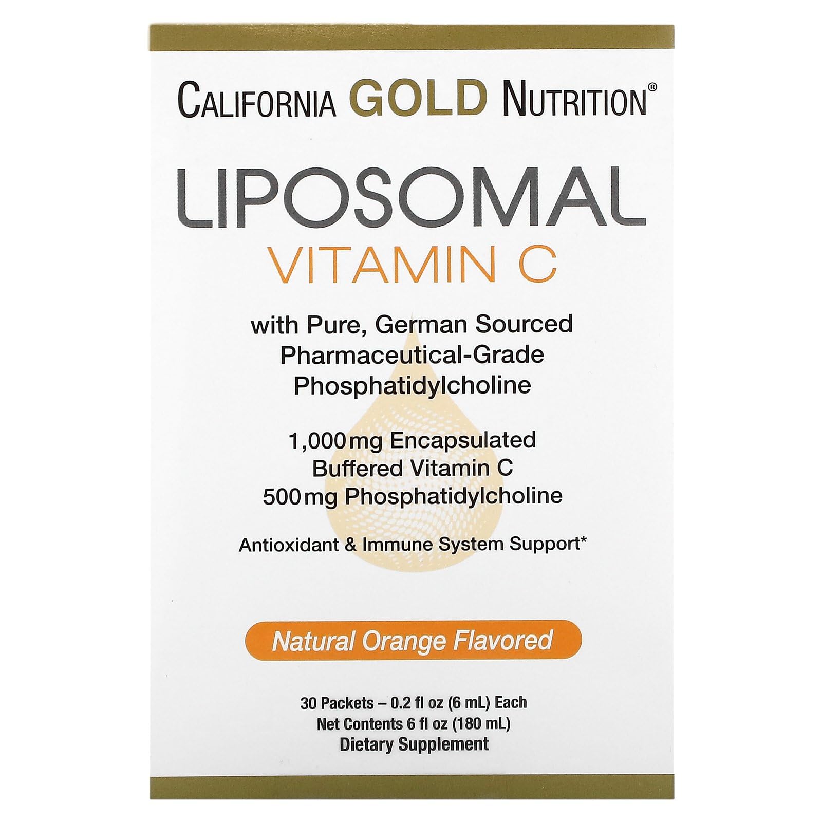 Sobres de vitamina c liposomal 1000 mg California Gold Nutrition