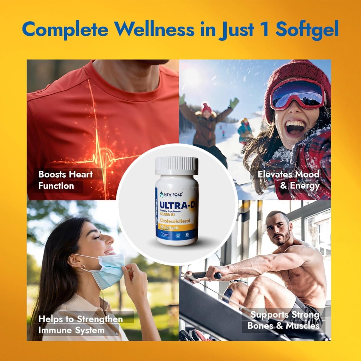 Softgel ULTRA-D3 alta potencia vitamina D 50,000 UI neto