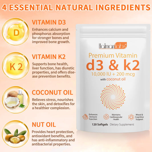 Softgel vitamina D3 K2 Tooffi para salud ósea