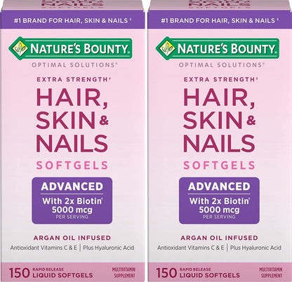 Softgeles Nature's Bounty cabello piel uñas con biotina paquete 2