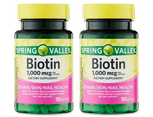 Softgels rojas de biotina 1000mcg para cabello y piel saludables