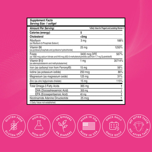 Softgels centurion labs vitamina prenatal con dha para embarazo