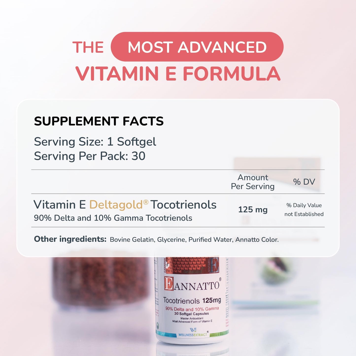Softgels marrones de vitamina E WELLNESS EXTRACT tocotrienoles