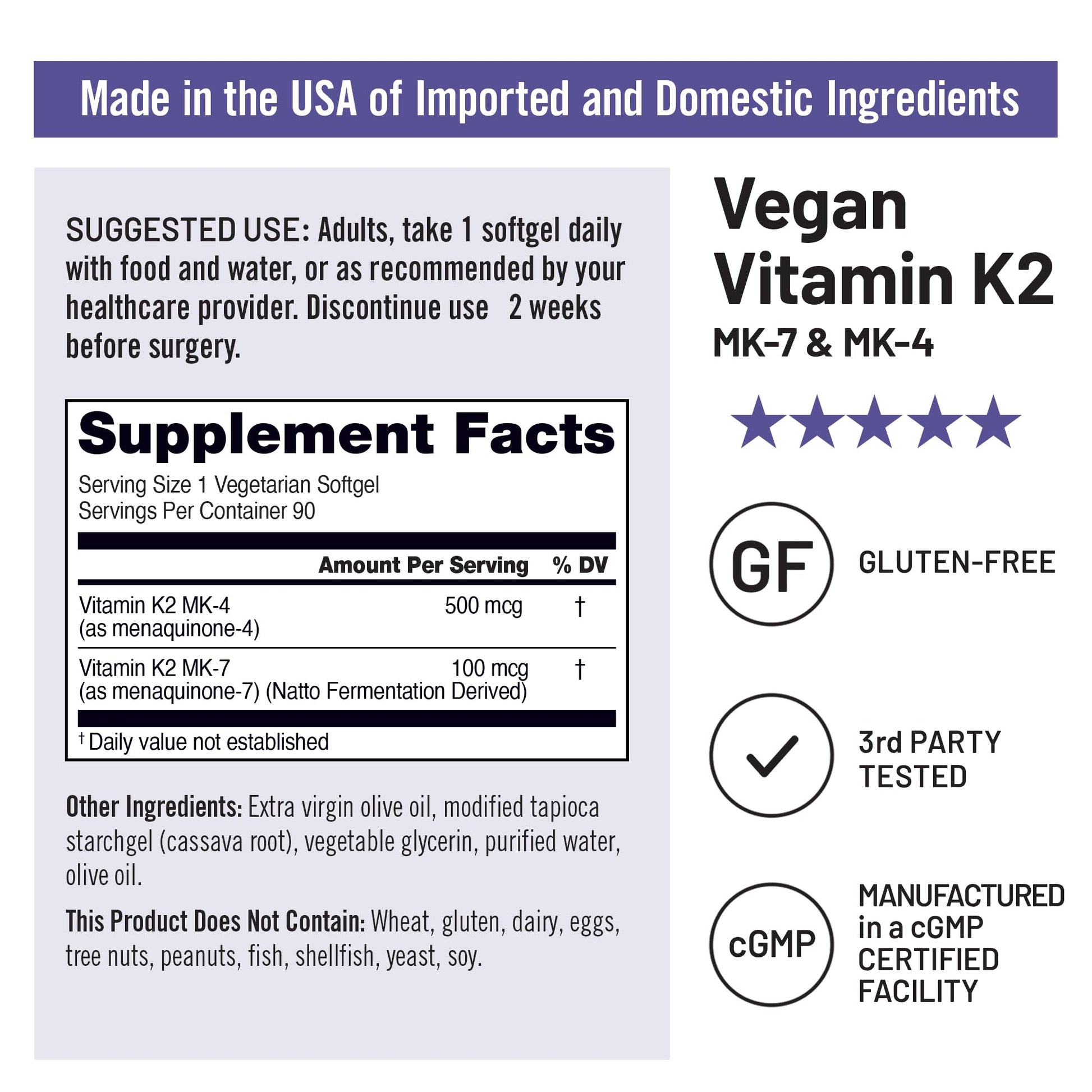 Softgels NatureWise Vitamina K2 MK-7 MK-4 para hueso y corazón