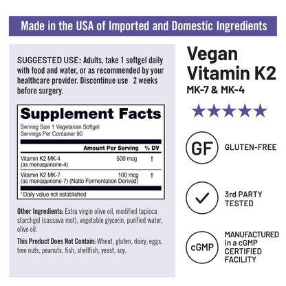 Softgels NatureWise Vitamina K2 MK-7 MK-4 para hueso y corazón