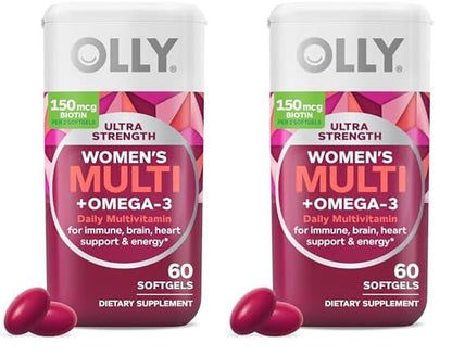 Softgels OLLY para mujeres con vitaminas y omega-3.