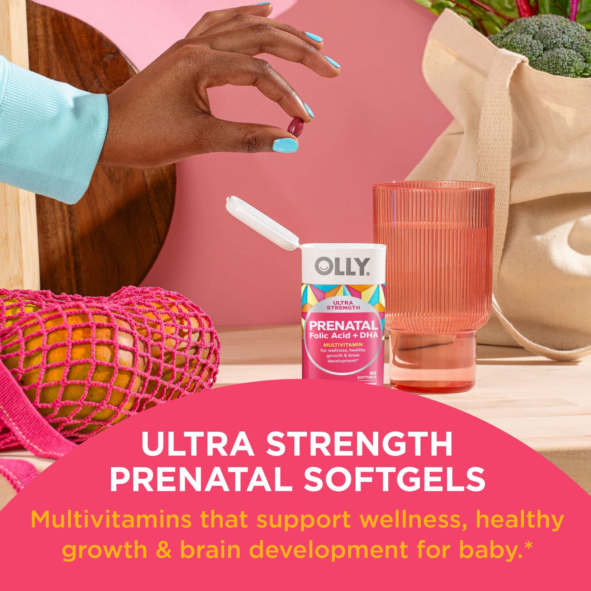 Softgels OLLY prenatal apoyo desarrollo cerebral y crecimiento saludable