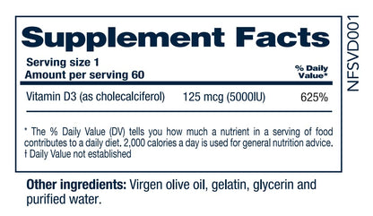 Softgels veganos NF Sports Vitamina D3 5000 UI