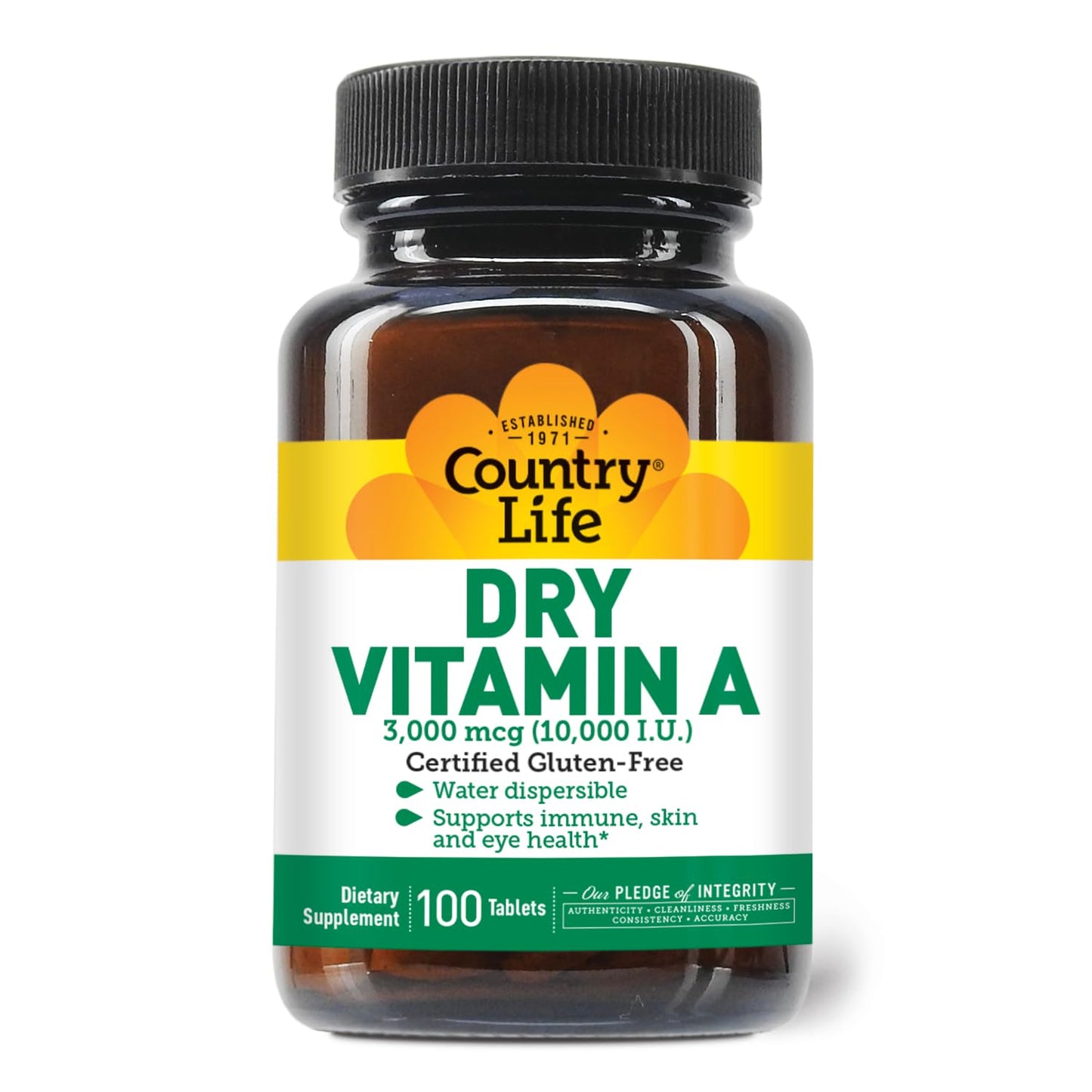 Softgels vitamina A Country Life para salud inmune