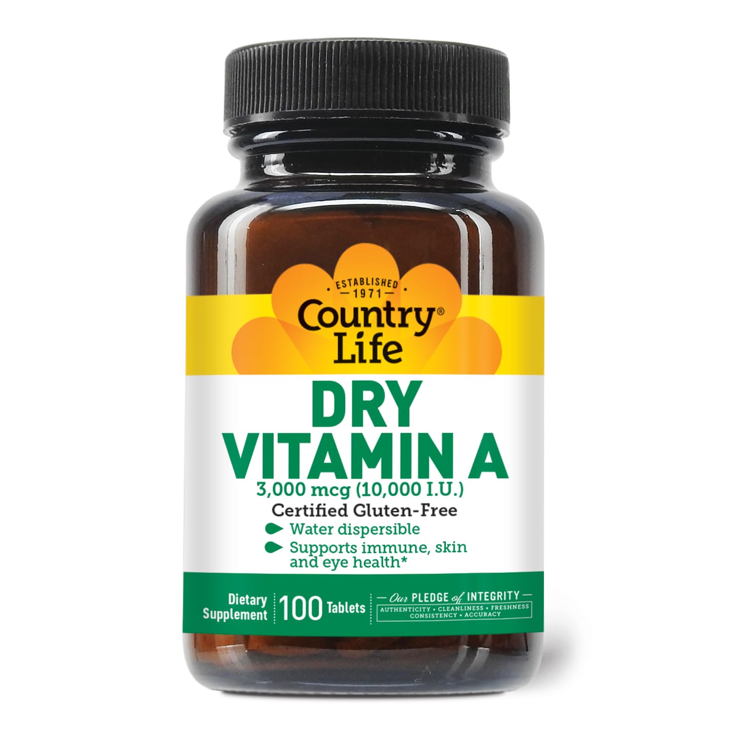 Softgels vitamina A Country Life para salud inmune